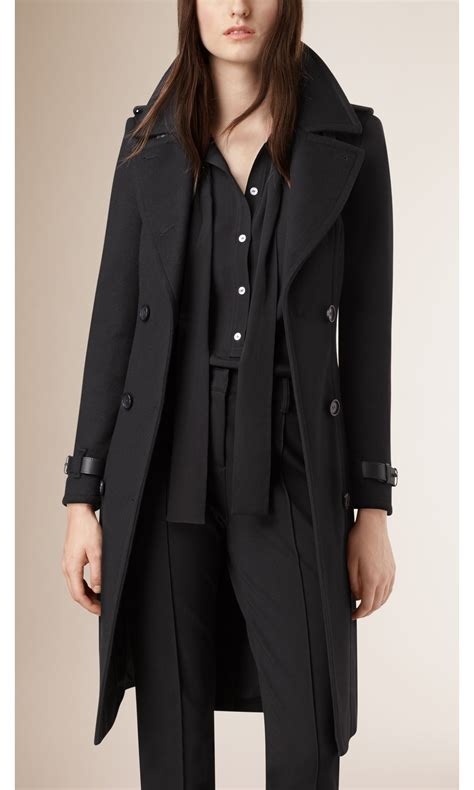 burberry wool trench coat with detachable leather jacket